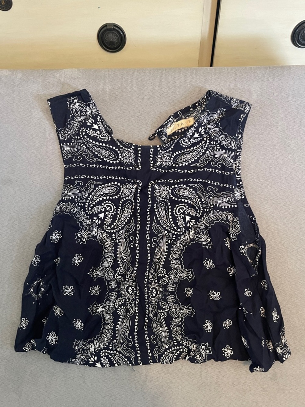 Navy Bandana Print Sleeveless Tank Top